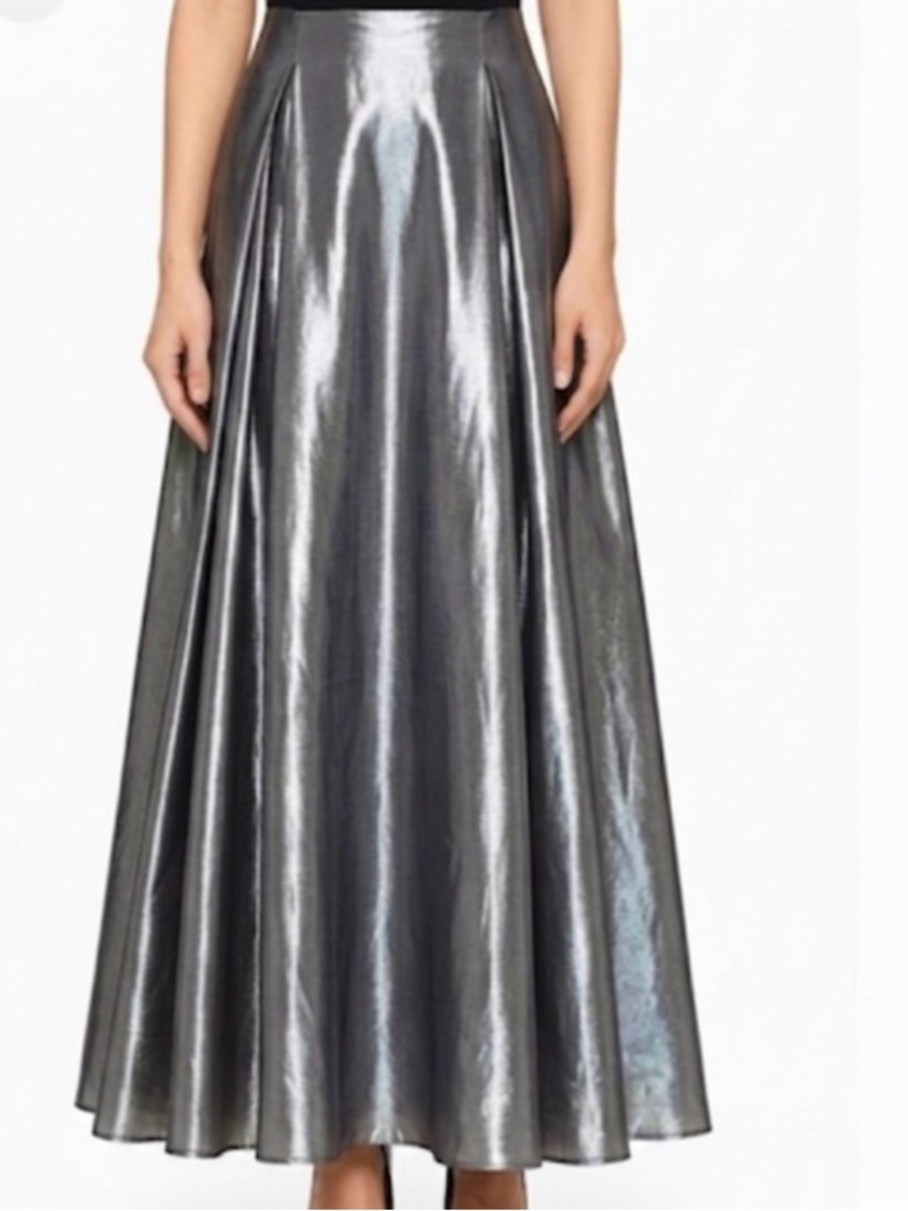 Vintage Y2K Jodi Kristopher Silver Formal Long Full Skirt Juniors 3/4